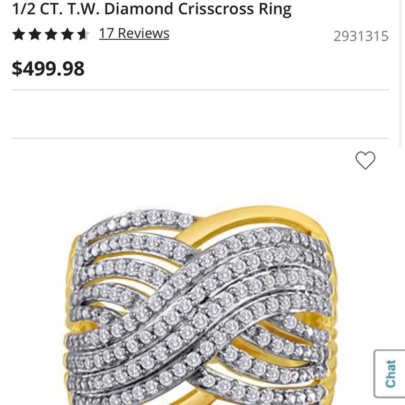 1/2 Carat Diamond Gold Ring Crisscross 7